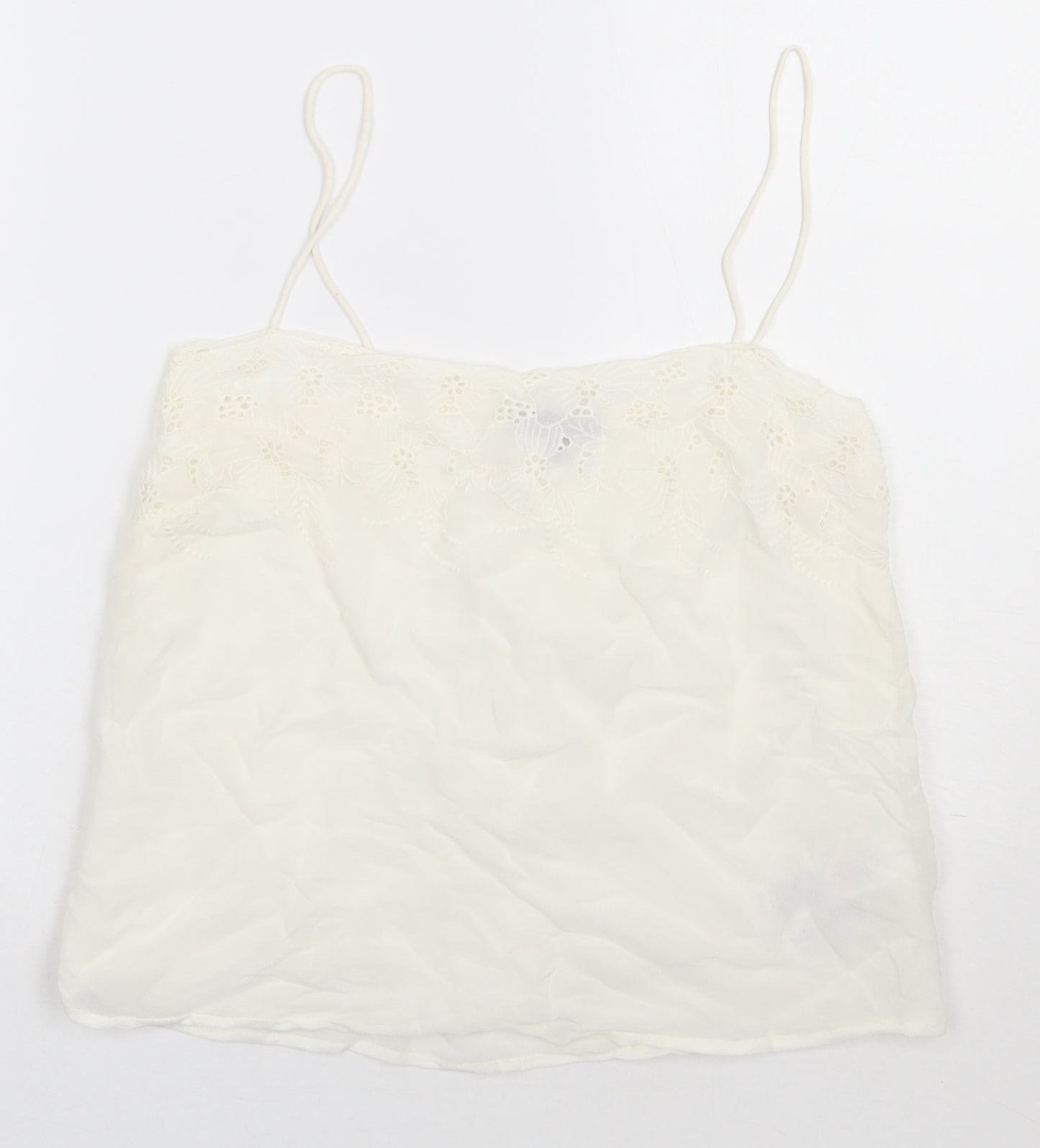 Womens UK Size 10 New Look White Basic Tank