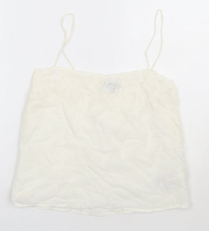 Womens UK Size 10 New Look White Basic Tank