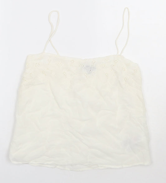 Womens UK Size 10 New Look White Basic Tank