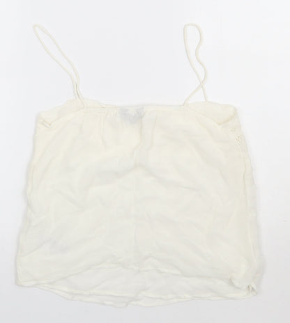Womens UK Size 10 New Look White Basic Tank