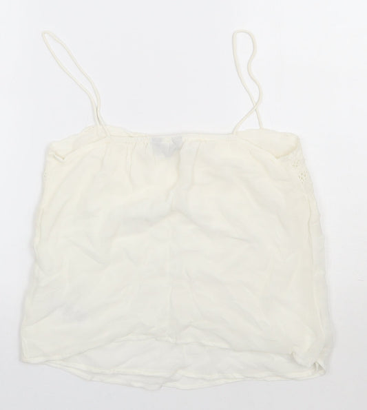 Womens UK Size 10 New Look White Basic Tank