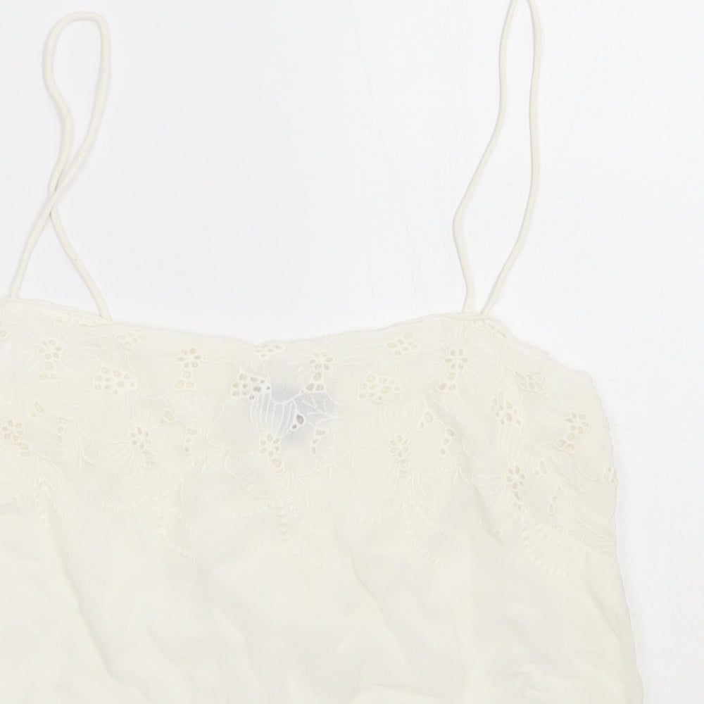 Womens UK Size 10 New Look White Basic Tank