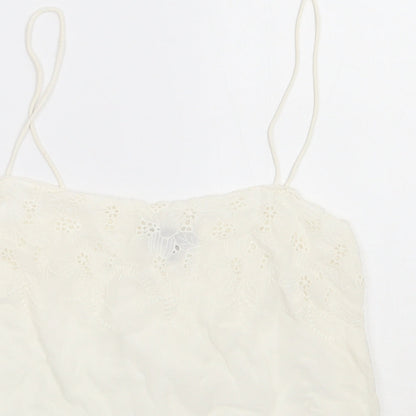 Womens UK Size 10 New Look White Basic Tank