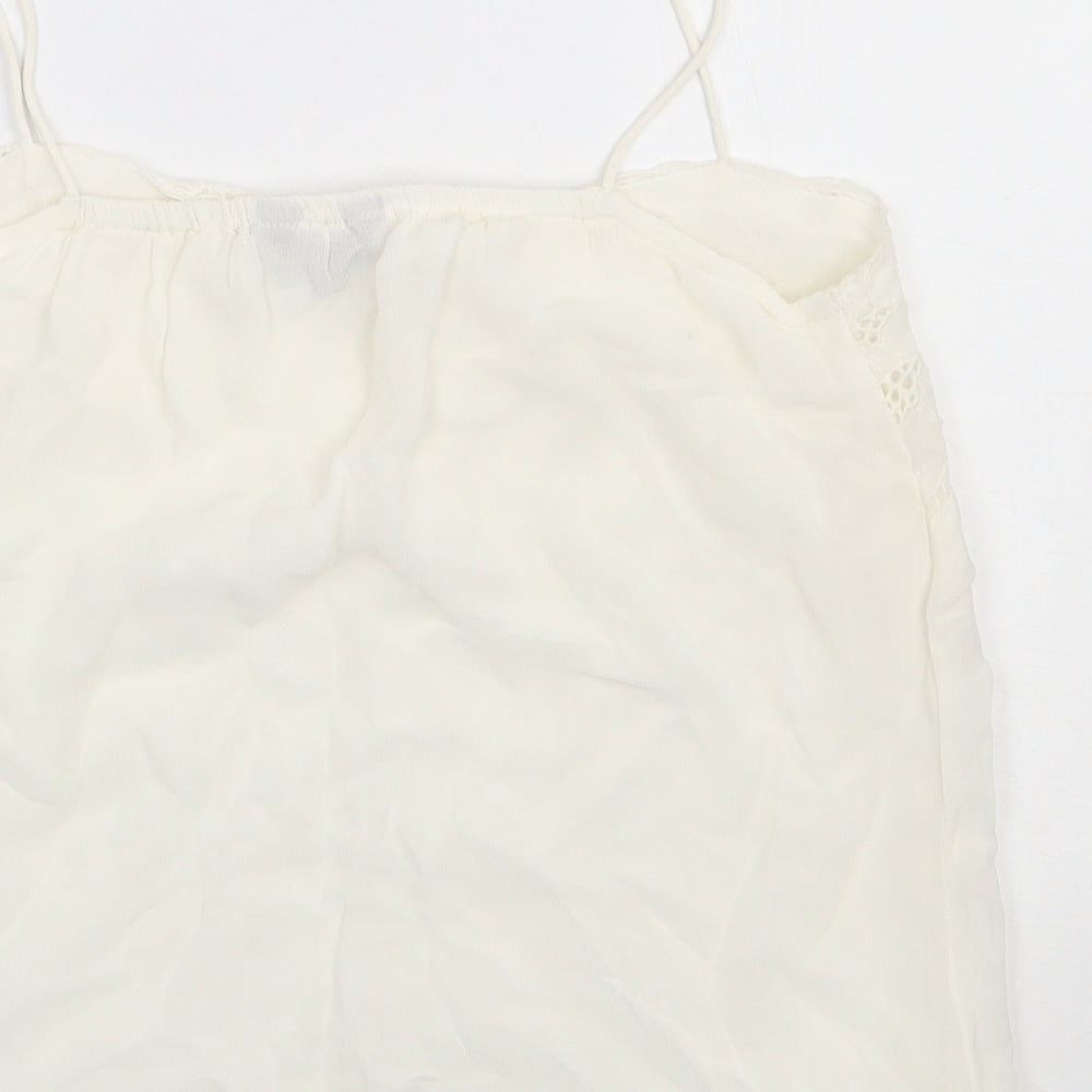 Womens UK Size 10 New Look White Basic Tank