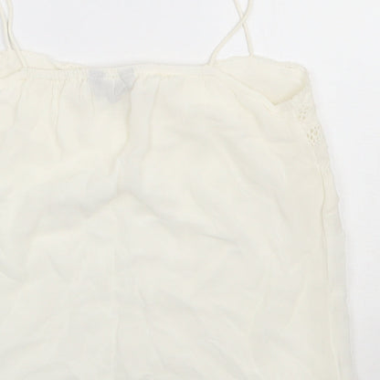 Womens UK Size 10 New Look White Basic Tank