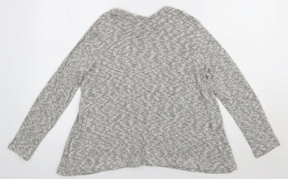 Back view of River Island women’s beige cotton pullover sweatshirt, size UK 12, pullover