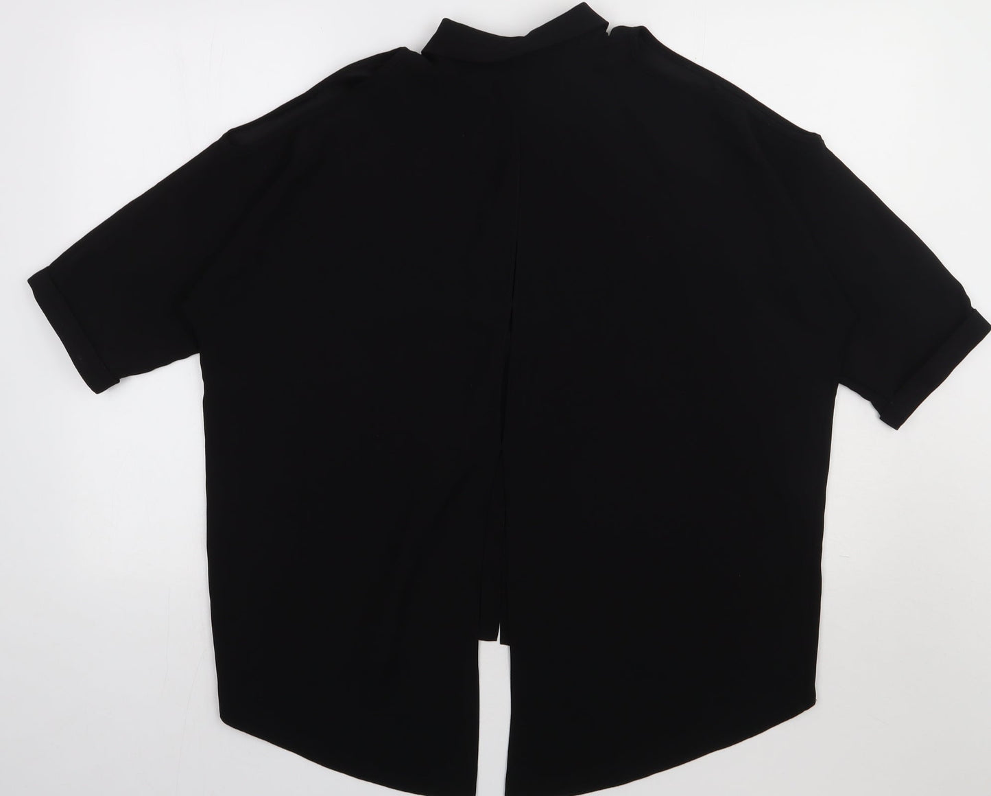 Womens UK Size 10 River Island Black Basic Button-Up