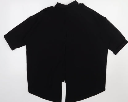 Womens UK Size 10 River Island Black Basic Button-Up
