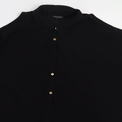Womens UK Size 10 River Island Black Basic Button-Up