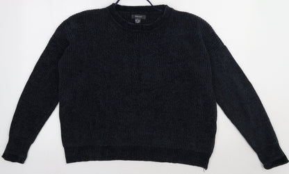 Front view of Primark women’s blue polyester pullover sweatshirt, size M, pullover