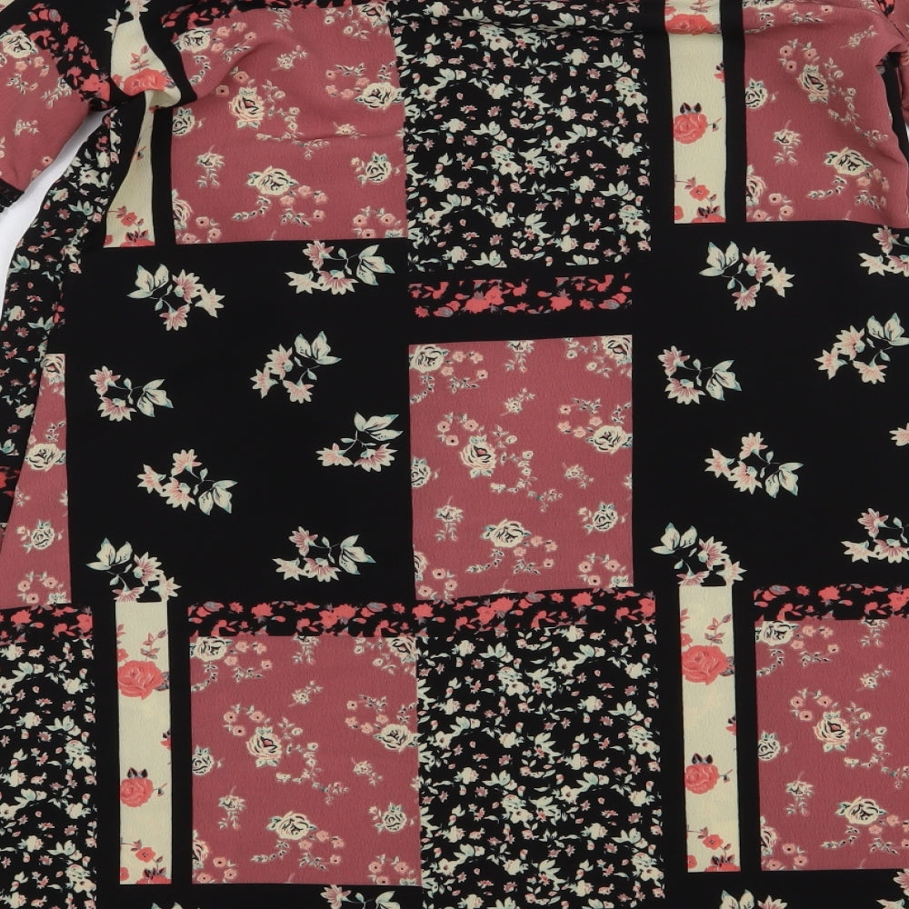 Primark Womens Pink Floral Polyester A-Line  Size 10  V-Neck Pullover