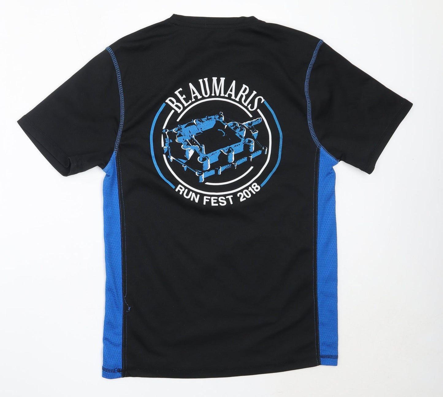 Titan Mens Black  Polyester Basic T-Shirt Size S Round Neck  -  beaumaris runfest 2018