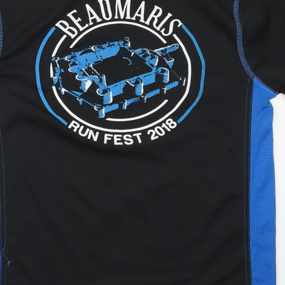 Titan Mens Black  Polyester Basic T-Shirt Size S Round Neck  -  beaumaris runfest 2018