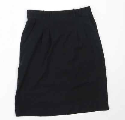 Back to Basix Womens Black  Polyester Straight & Pencil Skirt Size 10