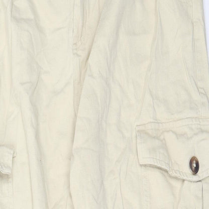 Womens UK Size 40 Pull&Bear Regular Fit Cargo Beige Trousers
