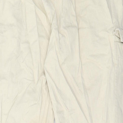 Womens UK Size 40 Pull&Bear Regular Fit Cargo Beige Trousers
