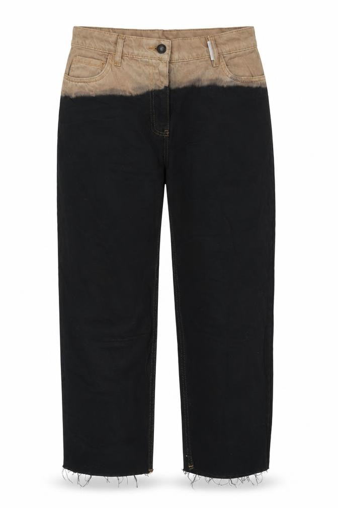 Front view of Collusion women’s black cotton mom jeans, size UK 32, in, 30-inch leg regular