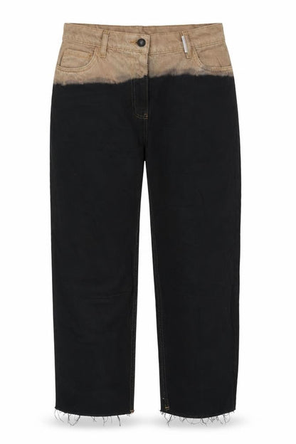 Front view of Collusion women’s black cotton mom jeans, size UK 32, in, 30-inch leg regular