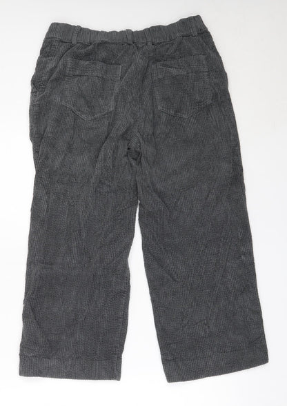Mango Womens Grey  Cotton Cropped Trousers Size L L22.5 in Regular