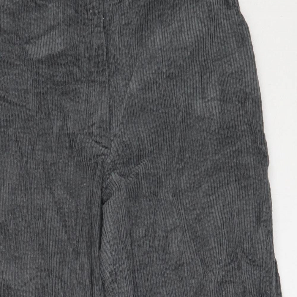 Mango Womens Grey  Cotton Cropped Trousers Size L L22.5 in Regular