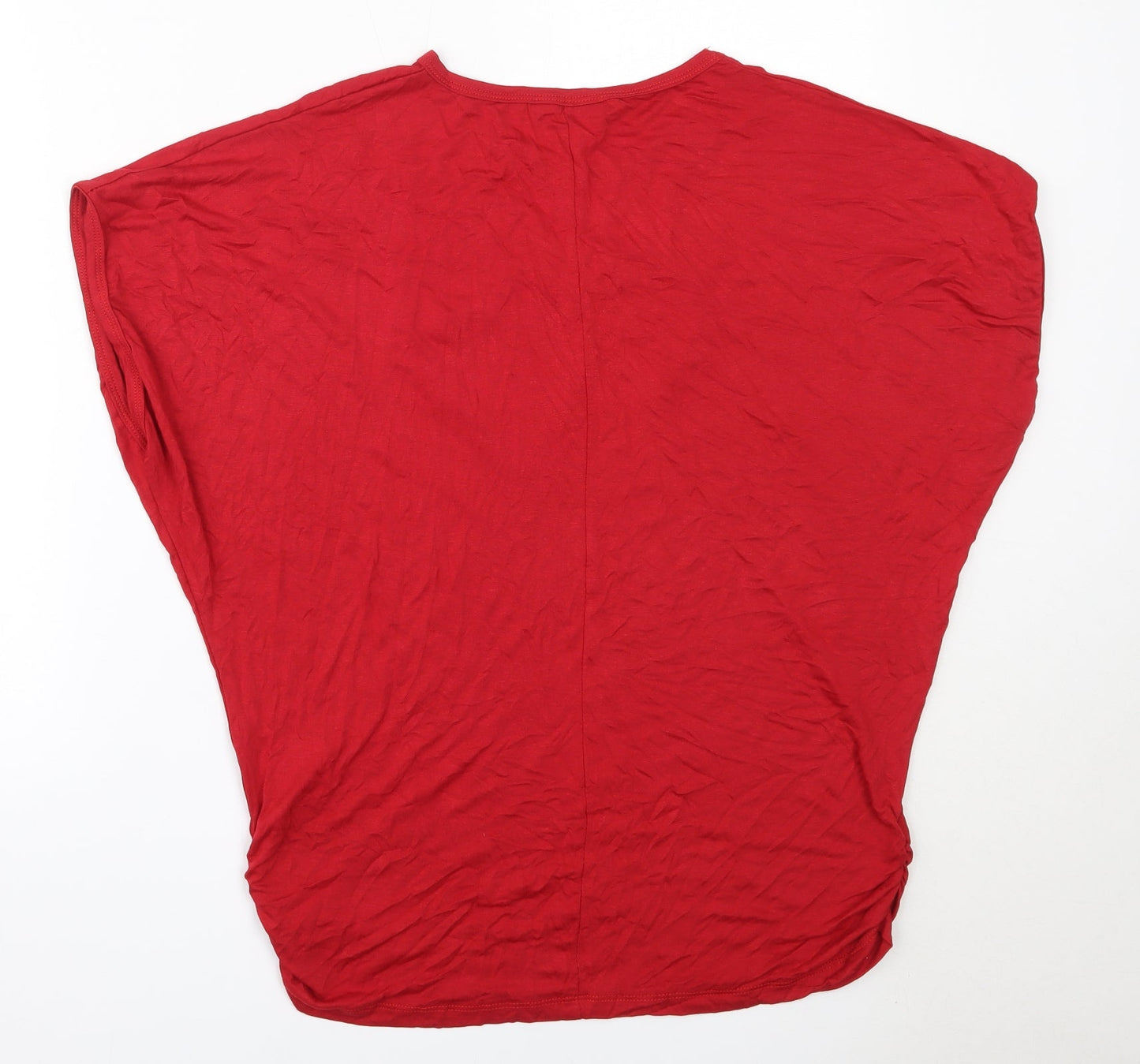 Elisa Womens Red  Viscose Basic T-Shirt Size XL Round Neck