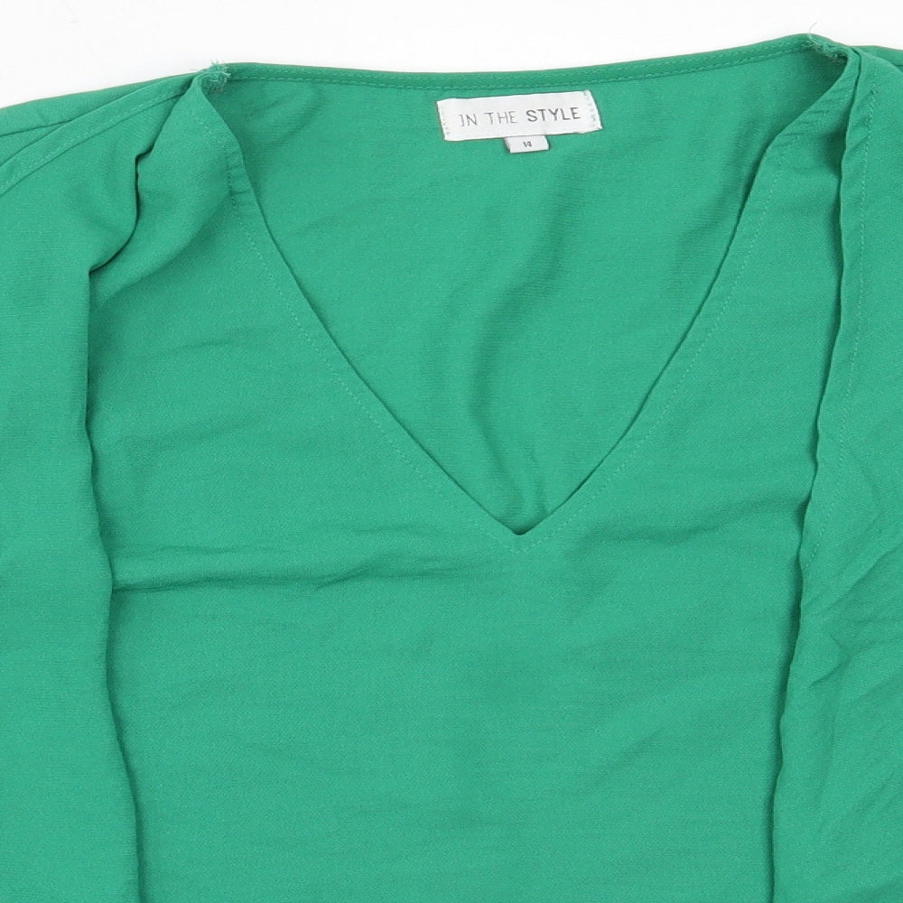 Womens UK Size 14 In the Style Green Basic Blouse