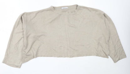 Womens UK Size L Zara Beige Pullover Jumper
