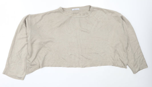 Womens UK Size L Zara Beige Pullover Jumper