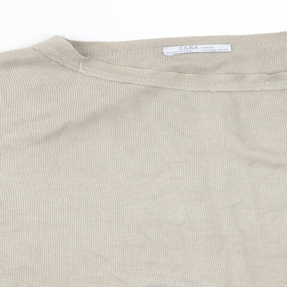 Womens UK Size L Zara Beige Pullover Jumper