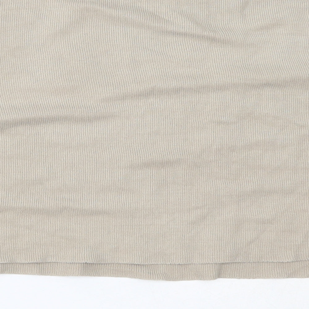 Womens UK Size L Zara Beige Pullover Jumper