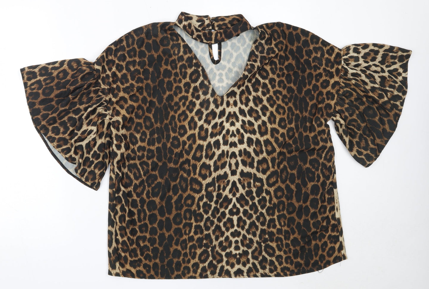 Womens UK Size 12 NEXT Brown Basic Blouse