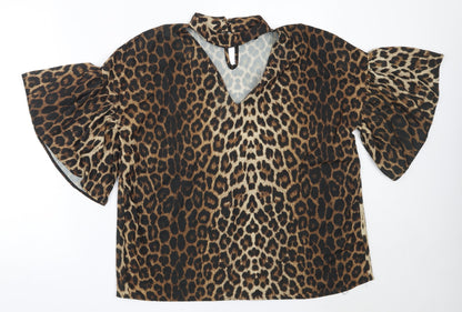 Womens UK Size 12 NEXT Brown Basic Blouse