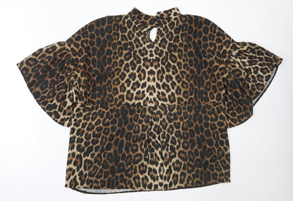 Womens UK Size 12 NEXT Brown Basic Blouse