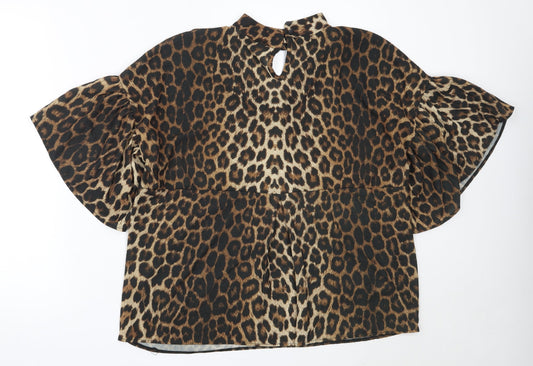 Womens UK Size 12 NEXT Brown Basic Blouse