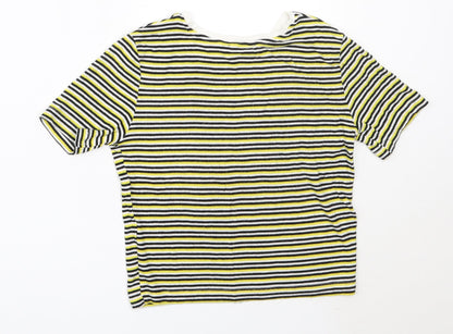 Womens UK Size S Zara Yellow Basic T-Shirt