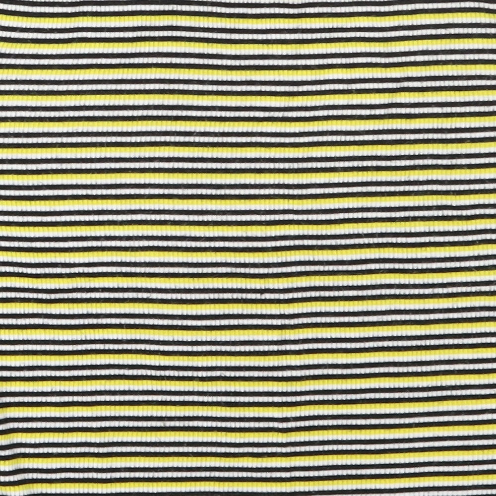 Womens UK Size S Zara Yellow Basic T-Shirt
