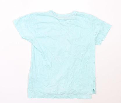 Primark Boys Blue  Cotton Basic T-Shirt Size 6-7 Years Round Neck