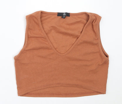 Womens UK Size 12 Missguided Orange Cropped Tank