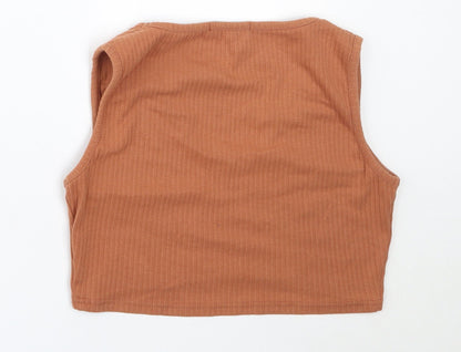 Womens UK Size 12 Missguided Orange Cropped Tank