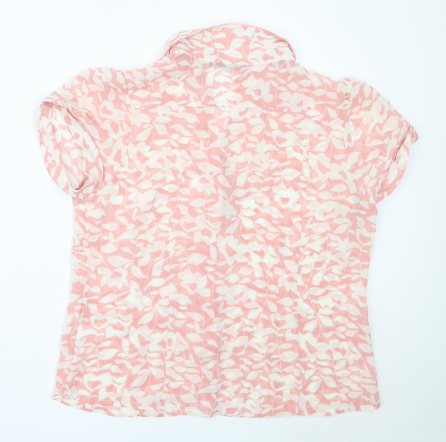 MIA Womens Pink  Polyester Basic Button-Up Size 18 Collared
