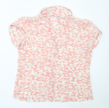 MIA Womens Pink  Polyester Basic Button-Up Size 18 Collared