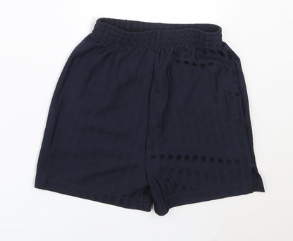 Additional front view of Tu boys’ blue polyester sweat shorts, size 6, years regular