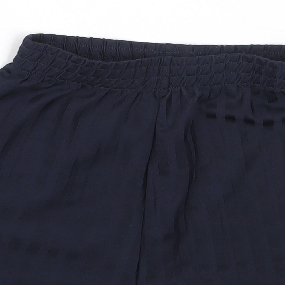 Close-up detail of Tu boys’ blue polyester sweat shorts, size 6, years regular