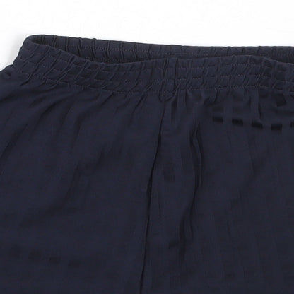 Close-up detail of Tu boys’ blue polyester sweat shorts, size 6, years regular