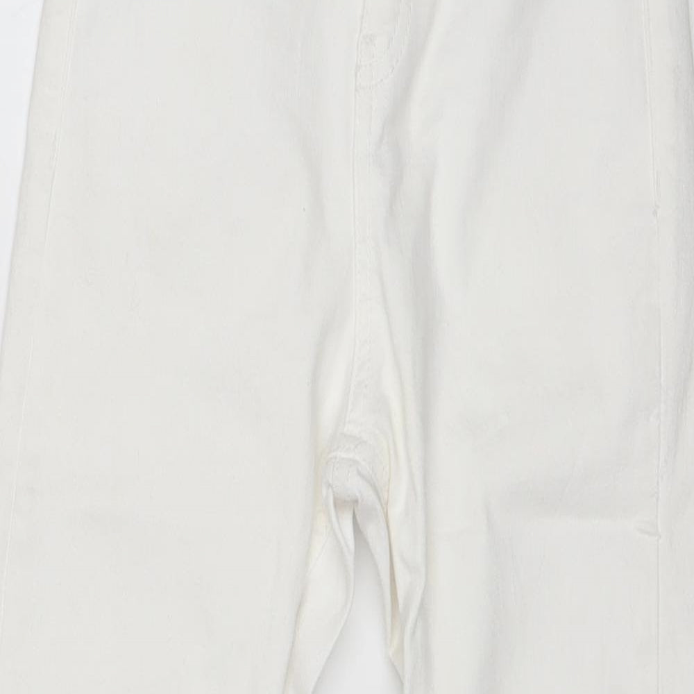 Topshop Womens White  Cotton Skinny Jeans Size 25 in L30 in Regular Buckle