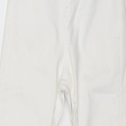 Topshop Womens White  Cotton Skinny Jeans Size 25 in L30 in Regular Buckle