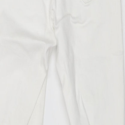 Topshop Womens White  Cotton Skinny Jeans Size 25 in L30 in Regular Buckle