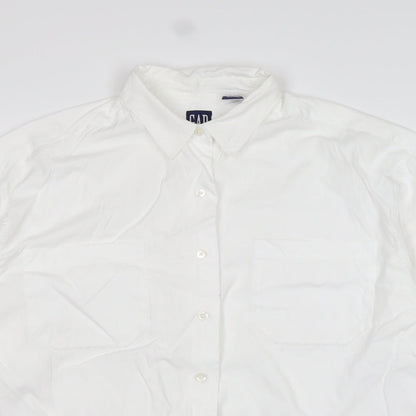 Womens UK Size L Gap White Basic Button-Up