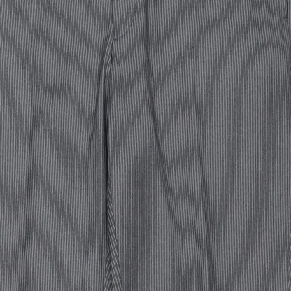 Burton Mens Grey Striped Polyester Trousers  Size 38 in L31 in Regular Zip