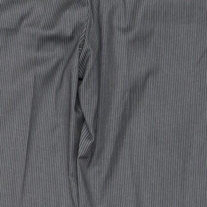 Burton Mens Grey Striped Polyester Trousers  Size 38 in L31 in Regular Zip
